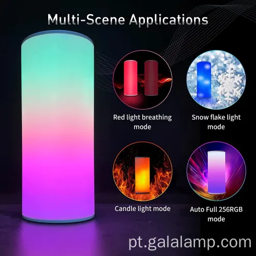 Lâmpada noturna de toque mágico colorido para ambiente de quarto